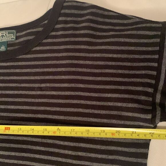 L-RL Lauren Active Cotton Crew Neck Striped Sweater Men’s Size L - Picture 2 of 7